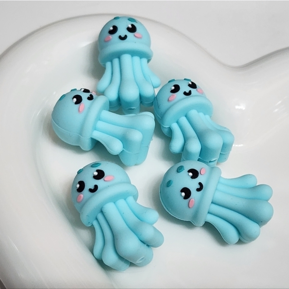 Octopus Focal Beads Silicone 2 Pc‎ Beaded Pen Crafts Keychain Jewelry Making